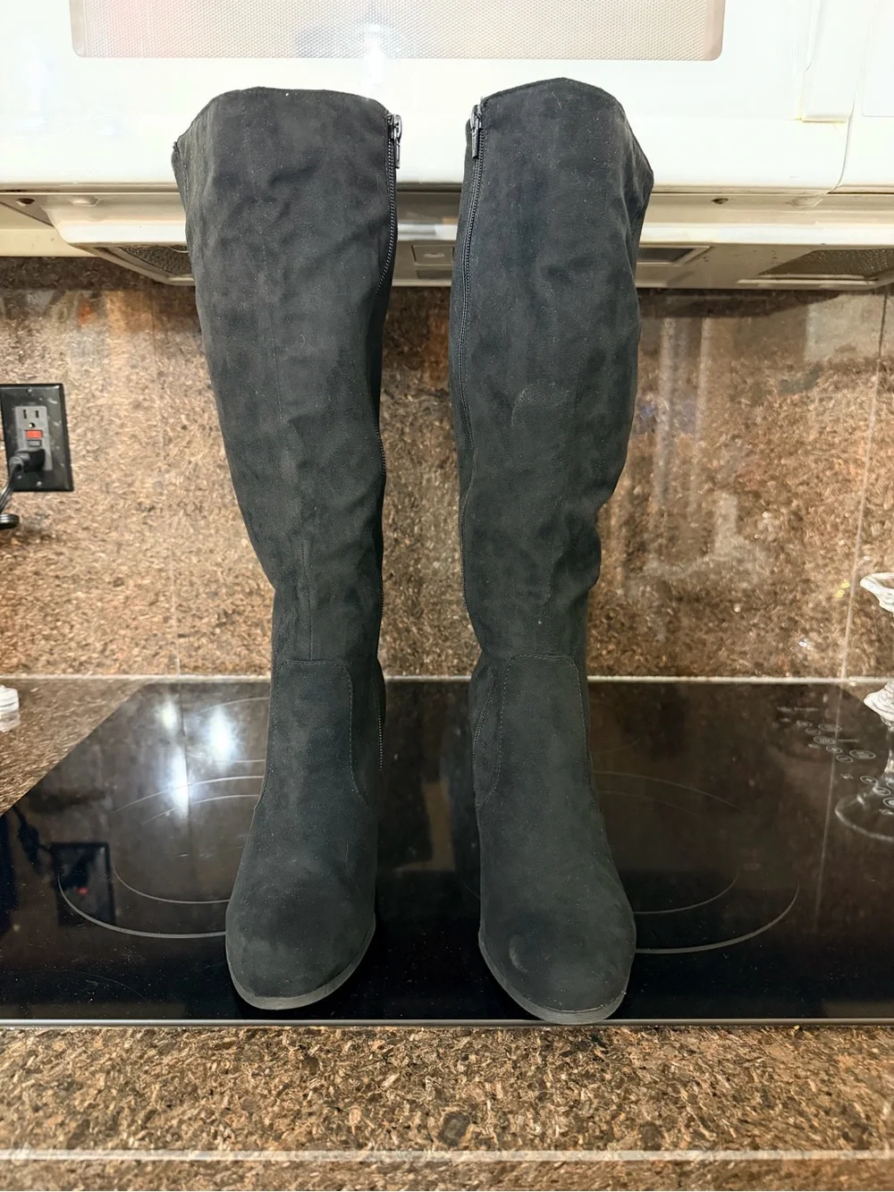 Style & Co. Black Over-the-Knee Suede Boots - Wide Calf Sz 8